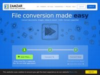 تصویر صفحه ی اصلی Zamzar - video converter, audio converter, image converter, eBook converter
